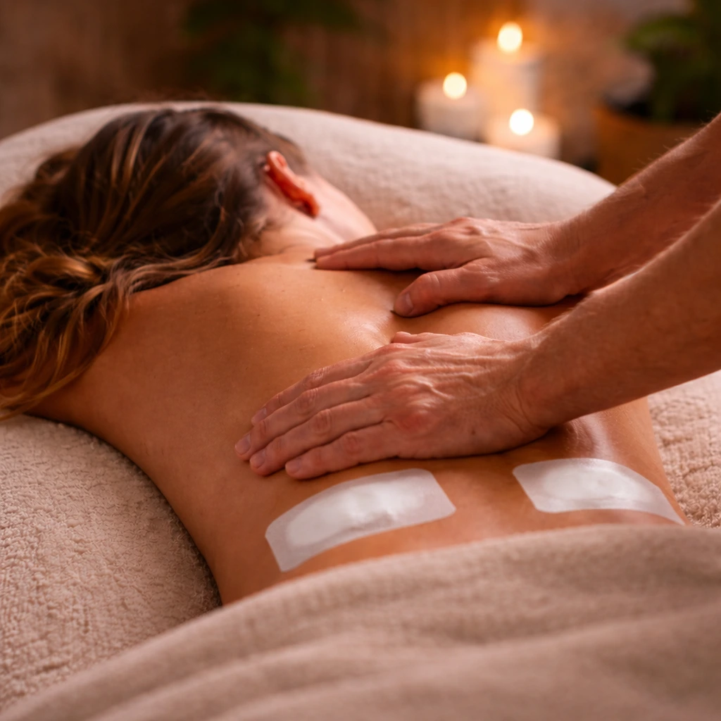 Woman receiving post-operative massage to support healing, reduce swelling, and aid recovery